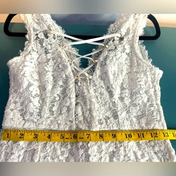 Marciano White Lace Backless Dress - Picture 3 of 8